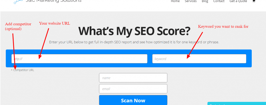 Free Online Website SEO Grader Tool